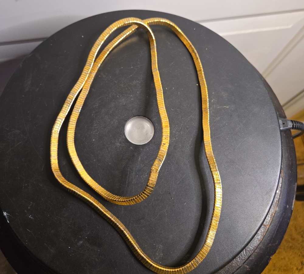 Gold-Tone Snake Triangle Link Chain Necklace Unusual